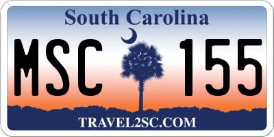 SC license plate MSC155