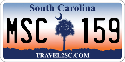 SC license plate MSC159