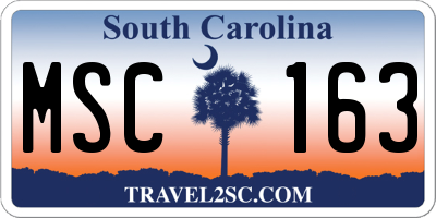 SC license plate MSC163
