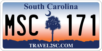 SC license plate MSC171