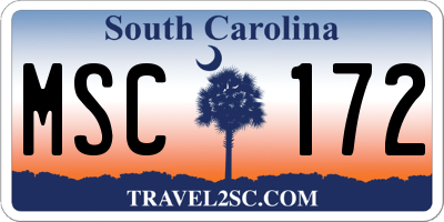 SC license plate MSC172