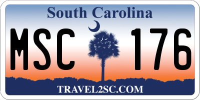 SC license plate MSC176