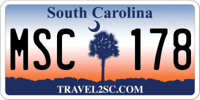 SC license plate MSC178