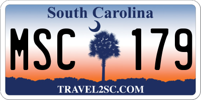 SC license plate MSC179