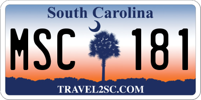 SC license plate MSC181