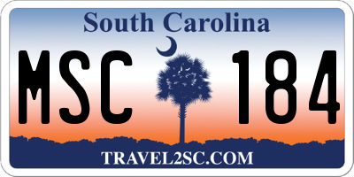 SC license plate MSC184