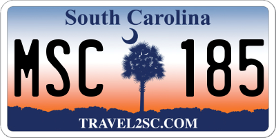 SC license plate MSC185