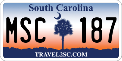 SC license plate MSC187