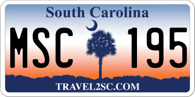 SC license plate MSC195