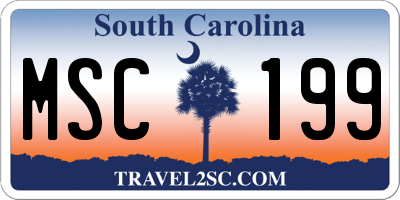 SC license plate MSC199