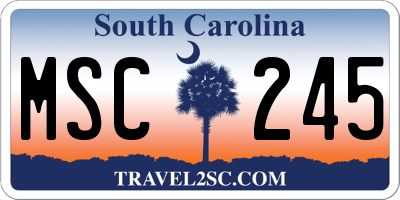 SC license plate MSC245