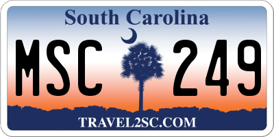 SC license plate MSC249