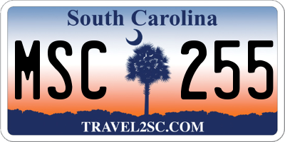 SC license plate MSC255