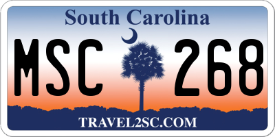 SC license plate MSC268