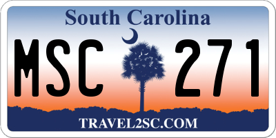 SC license plate MSC271