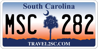 SC license plate MSC282