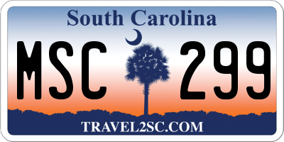 SC license plate MSC299
