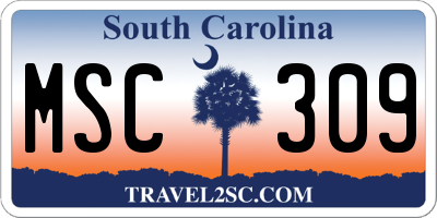 SC license plate MSC309
