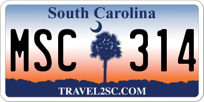 SC license plate MSC314