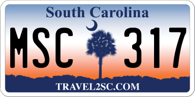SC license plate MSC317