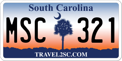 SC license plate MSC321