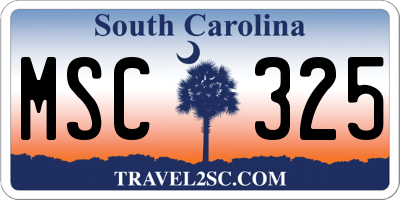 SC license plate MSC325