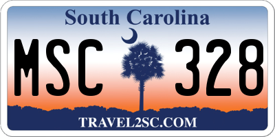 SC license plate MSC328