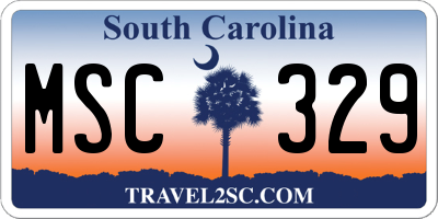 SC license plate MSC329