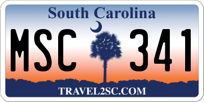 SC license plate MSC341