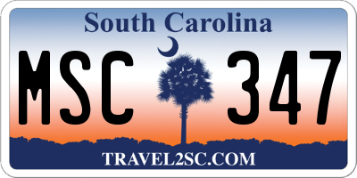SC license plate MSC347