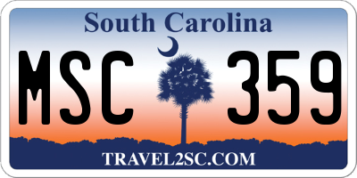 SC license plate MSC359