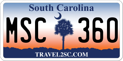SC license plate MSC360