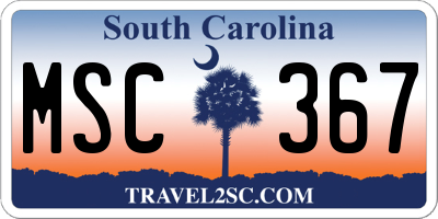 SC license plate MSC367