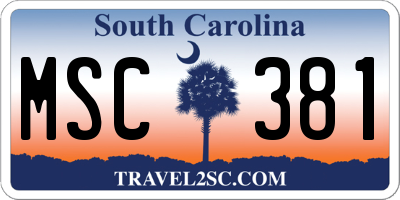 SC license plate MSC381