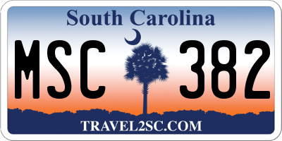 SC license plate MSC382