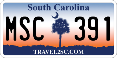 SC license plate MSC391
