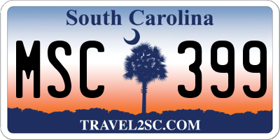 SC license plate MSC399