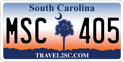 SC license plate MSC405