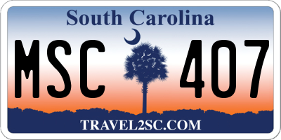 SC license plate MSC407