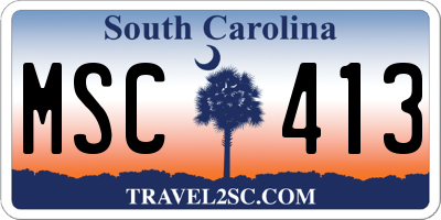SC license plate MSC413