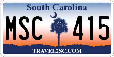 SC license plate MSC415