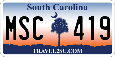 SC license plate MSC419
