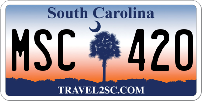 SC license plate MSC420