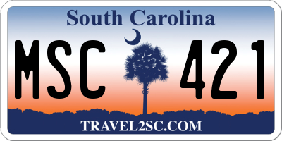 SC license plate MSC421