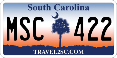 SC license plate MSC422