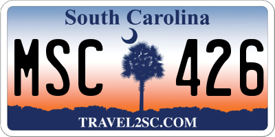 SC license plate MSC426