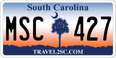 SC license plate MSC427
