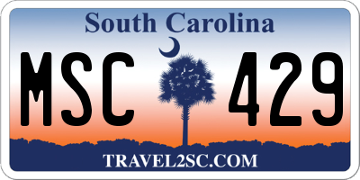 SC license plate MSC429