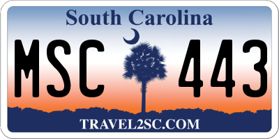 SC license plate MSC443