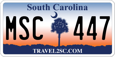 SC license plate MSC447